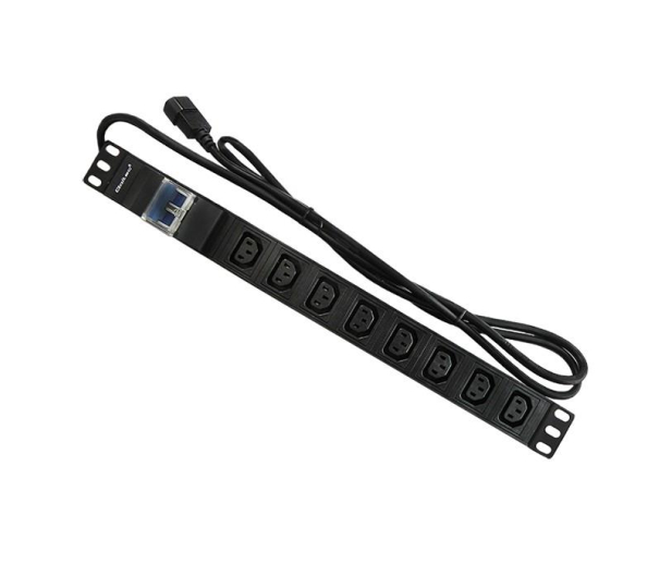 QOLTEC Rack 19cali | circuit breaker | 1U | 10A | PDU | 8xIEC C13 | 2m 53999 - 432111 - zdjęcie 2